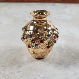 Alittleis Art Supplies Dollhouse Gold Floor Vase Large Jewel Encrusted use 1:12 or 1/6 Scale Miniature