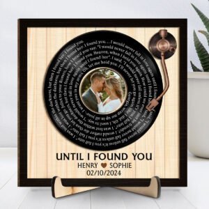 Alittleis Art Supplies Custom Spiral Song Lyrics And Couple Photo - Personalized Custom Wooden Plaque