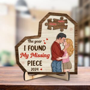 Alittleis Art Supplies The Year I Found My Missing Piece Version 2 - Personalized Custom Wooden Plaque