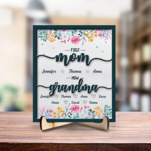 Alittleis Art Supplies First Mom Now Great Grandma - Personalized Wooden Plaque