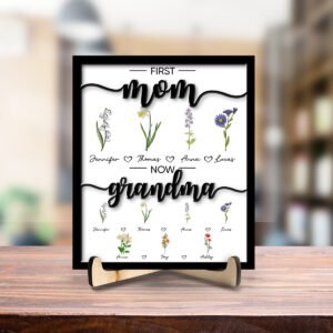 Alittleis Art Supplies First Mom Now - Personalized Wooden Plaque