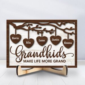 Alittleis Art Supplies I Love My Grandkids - Personalized Wooden Plaque