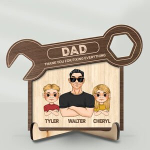 Alittleis Art Supplies Dad Thank You For Fixing Everything - Personalized Wooden Plaque