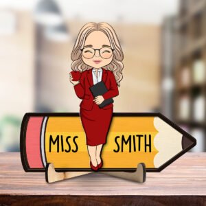 Alittleis Art Supplies Teacher Pencil - Personalized Custom Wooden Plaque