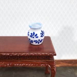Alittleis Art Supplies Dollhouse Vase Blue & White Ceramic Decorative for Flowers 1:12 Scale Miniature
