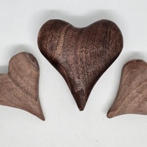 Alittleis Art Supplies Personalized Solid Wood Heart in Walnut, Available in 2 sizes with custom Engraving , perfect couples gift, anniversary gift