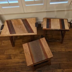 Alittleis Art Supplies Handmade Wooden Stools in Walnut, Padauk, Maple & Pecan, Durable Seating for Living Room, Personalize for Unique Gift for Wood Lovers