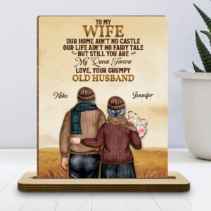 Alittleis Art Supplies To My Wife You Are My Queen Forever - Personalized Custom 2-Layer Wood Plaque With Flat Base