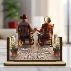 Alittleis Art Supplies Porchside Bliss - Personalized Custom 2-Layer Wood Plaque With Flat Base