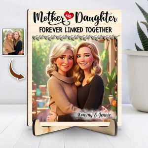 Alittleis Art Supplies Mom And Daughter Together - Personalized Custom Wooden Plaque