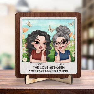 Alittleis Art Supplies Mom And Daughter Happy Together - Personalized Custom Wooden Plaque