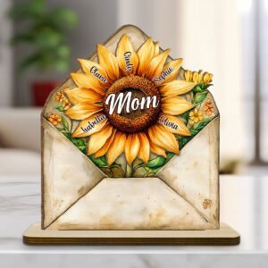 Alittleis Art Supplies Sunflower Love - Personalized Custom 2-Layer Wood Plaque With Flat Base