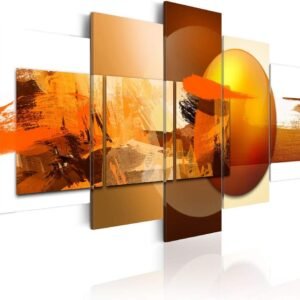 Canvas Prints Art Modern 5 pieces Wall Picture Abstract Sphere Pros and Cons Painting Orange Artwork Framed Home Decoration Living Room Ready to Hang CL14, Huge 80x40