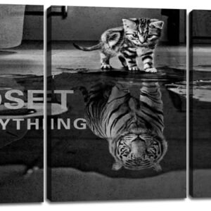 3 Panels Mindset is Everything Motivational Canvas Wall Art Inspirational Entrepreneur Quotes Poster Print Artwork Painting Picture for Framed Home Decoration Living Room office bedroom 72''W x 36''H