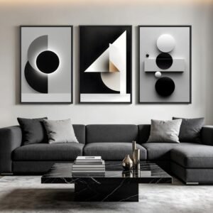 Large Wall Art For Living Room,3 Piece Framed Wall Art for Wall Decorations Living Room Minimalist Wall Art Canvas Prints Paintings Artwork for Walls,Hallway,Office Wall Decor 24x36 Inch